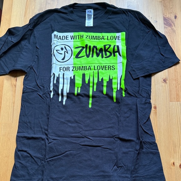 Zumba Fitness Black and Neon Green Tee - Picture 1 of 1
